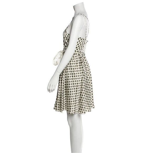 NEW Cinq à Sept 100% Silk Geneva Empire-waist Mini Dress, Ivory,  L - Picture 14 of 15